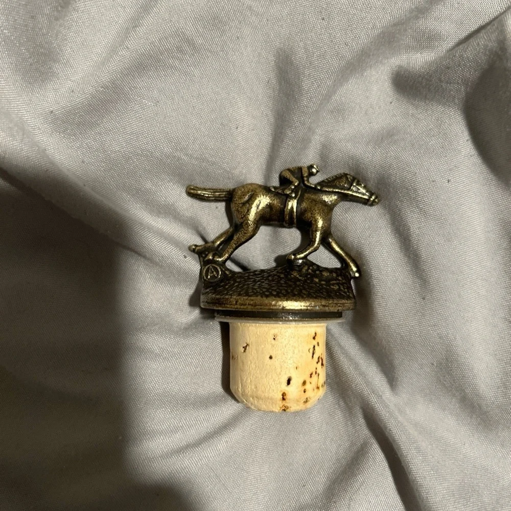 Blanton's Kentucky Bourbon Whiskey Bottle Derby Horse & Jockey Topper Letter A